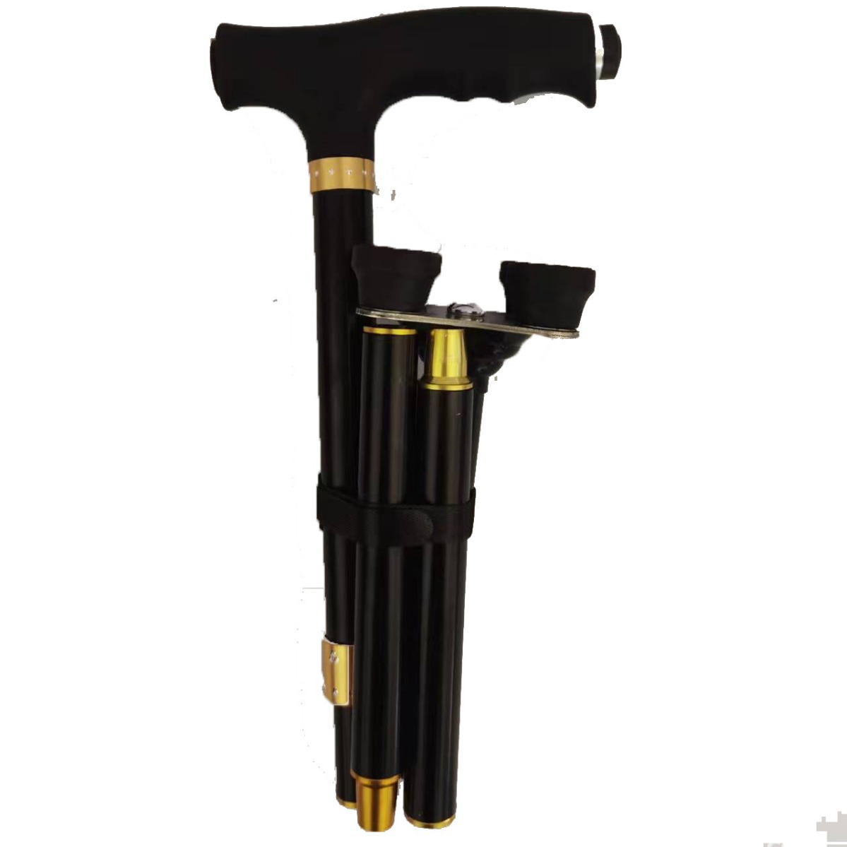 Foldable stainless steel elderly walking stick, lightweight and adjustable anti-slip walking-LRGZ017